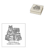 Aangepaste Cat Bookplate Rubberstempel (Gestempeld)