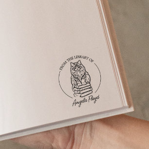 Aangepaste Cat Bookplate Rubberstempel