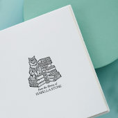 Aangepaste  Cat Bookplate Rubberstempel