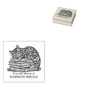 Aangepaste  Cat Bookplate Rubberstempel (Gestempeld)