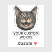 Aangepaste Cat Face met gepersonaliseerde foto & t Sticker (Vel)