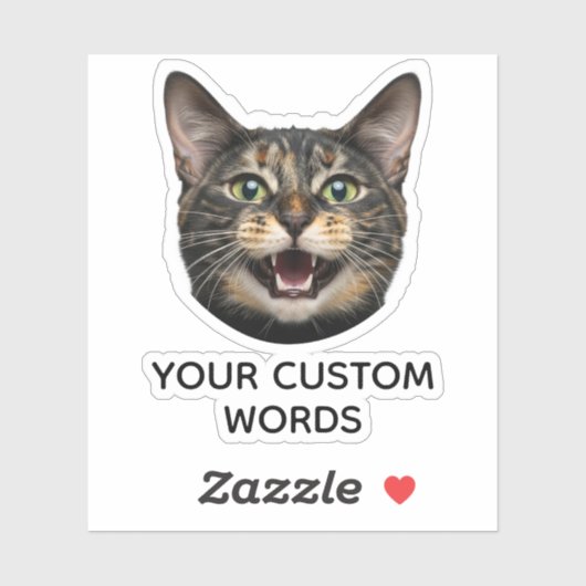 Aangepaste Cat Face met gepersonaliseerde foto & t Sticker (Vel)