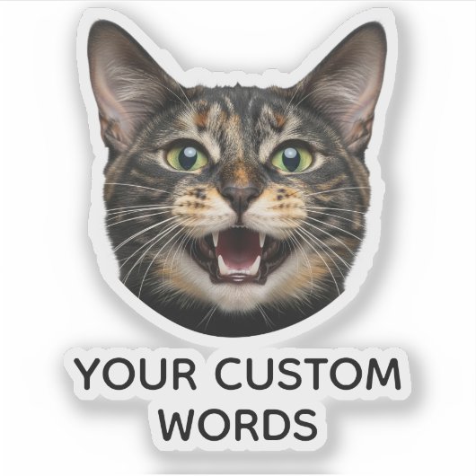 Aangepaste Cat Face met gepersonaliseerde foto & t Sticker (Voorkant)