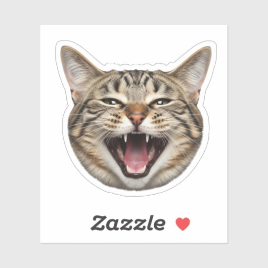 Aangepaste Cat Face Sticker – Grappige gepersonali (Vel)