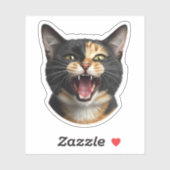 Aangepaste Cat Face Sticker – Grappige gepersonali (Vel)