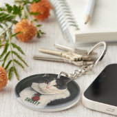 Aangepaste Cat foto Gepersonaliseerde naam Sleutelhanger (Voorkant Rechts)