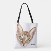 Aangepaste Cat Mama Fototas, Gepersonaliseerde Kat Tote Bag (Achterkant)