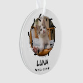Aangepaste Cat Memorial Keepsake – Foto, naam en d Ornament (voorkant)