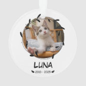 Aangepaste Cat Memorial Keepsake – Foto, naam en d Ornament (achterkant)
