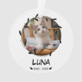 Aangepaste Cat Memorial Keepsake – Foto, naam en d Ornament (voorkant)
