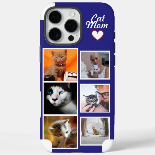 Aangepaste Cat Mom-fotocollage telefoonhoesje met Case-Mate iPhone Case (Achterkant)