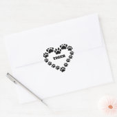 Aangepaste Cat Paw Print Hartvormige Sticker (Envelop)