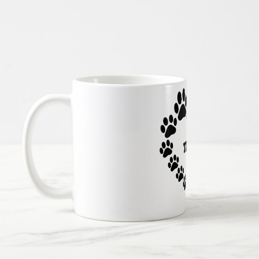Aangepaste Cat Paw Print Heart Coffee Mok (Links)