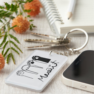 Aangepaste Cat Paws Sleutelhanger met naam