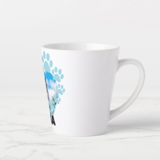 Aangepaste Cat Photo Latte Mok met naam (Rechts)