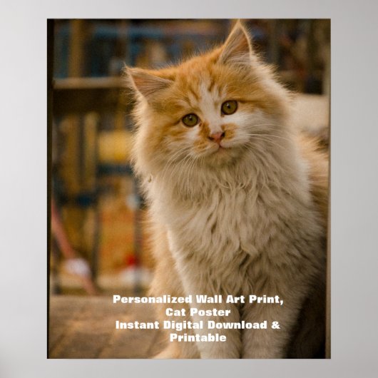 Aangepaste Cat Portrait Poster - Digitale Pet Art (Voorkant)