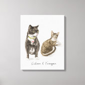 Aangepaste Cat Portrait Waterverf Canvas Afdruk (Voorkant)