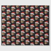 Aangepaste Cat Santa Hat Gezicht Cadeaupapier (Vlak)