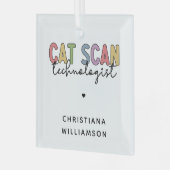 Aangepaste CAT Scan Technoloog CT Tech Geschenken Glas Ornament (Voorkant links)