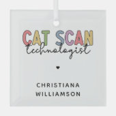 Aangepaste CAT Scan Technoloog CT Tech Geschenken Glas Ornament (Voorkant)