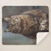 Aangepaste Cat Sherpa Deken Huisdier Ouder Gift Id (Voorkant (horizontaal))