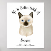 Aangepaste Cat Siamese Pet Wall Art Poster (Voorkant)