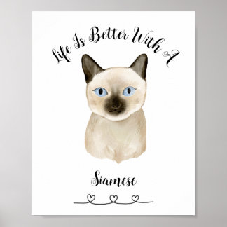 Aangepaste Cat Siamese Pet Wall Art Poster