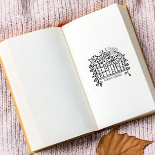 Aangepaste  Cat Sleeping Bookplate Rubberstempel