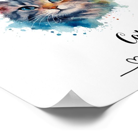 Aangepaste Cat Tabby Wall Art Poster (Hoek)