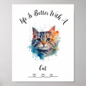 Aangepaste Cat Tabby Wall Art Poster (Voorkant)