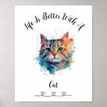Aangepaste Cat Tabby Wall Art Poster