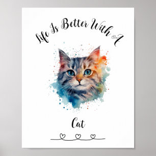 Aangepaste Cat Tabby Wall Art Poster