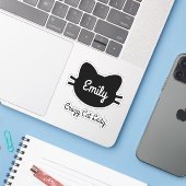 Aangepaste Cat Vinyl gesneden Stickers (Laptop met iPhone)