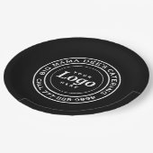 Aangepaste Catering Business Logo Black Papieren Bordje (Gekanteld)