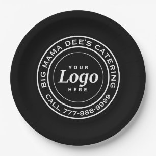 Aangepaste Catering Business Logo Black Papieren Bordje