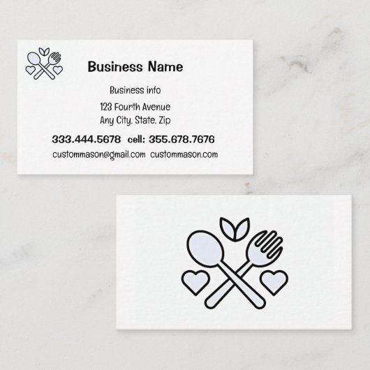 Aangepaste catering voor bakkerij visitekaartje (Voorkant / Achterkant)