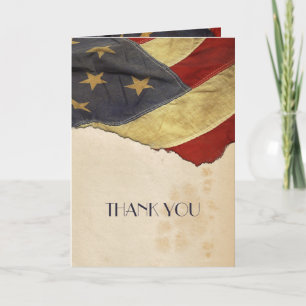 Aangepaste Cathy - Patriottische Vintage Vlag Bedankkaart