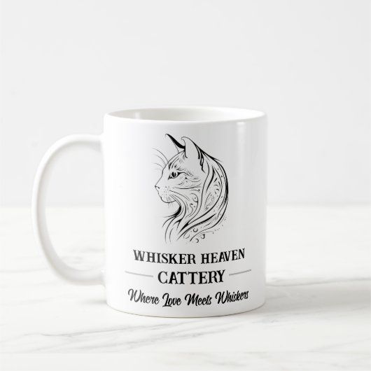 Aangepaste cattery-Mok – gepersonaliseerde Logo en Koffiemok (Links)