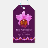 Aangepaste Cattleya Orchid Motif Print Cadeaulabel (Achterkant)