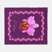 Aangepaste Cattleya Orchid Motif Print Fleece Deken (Voorkant (Horizontaal))