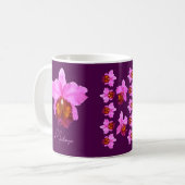 Aangepaste Cattleya Orchid Motif Print Koffiemok (Voorkant links)