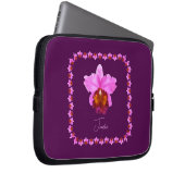 Aangepaste Cattleya Orchid Motif Print Laptop Sleeve (Voorkant Rechts)