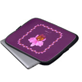 Aangepaste Cattleya Orchid Motif Print Laptop Sleeve (Voorkant onderkant)