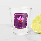 Aangepaste Cattleya Orchid Motif Print Shot Glas (Voorkant)