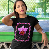 Aangepaste Cattleya Orchid Motif Print T-shirt