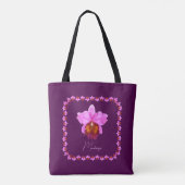 Aangepaste Cattleya Orchid Motif Print Tote Bag (Achterkant)