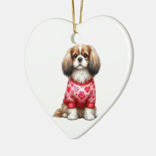 Aangepaste Cavalier King Charles Spaniel Dog Valen Keramisch Ornament (Links)