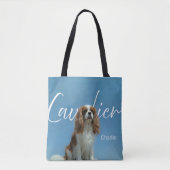 Aangepaste Cavalier King Charles Spaniel Foto Retr Tote Bag (Voorkant)