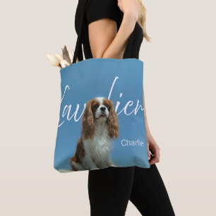 Aangepaste Cavalier King Charles Spaniel Foto Retr Tote Bag