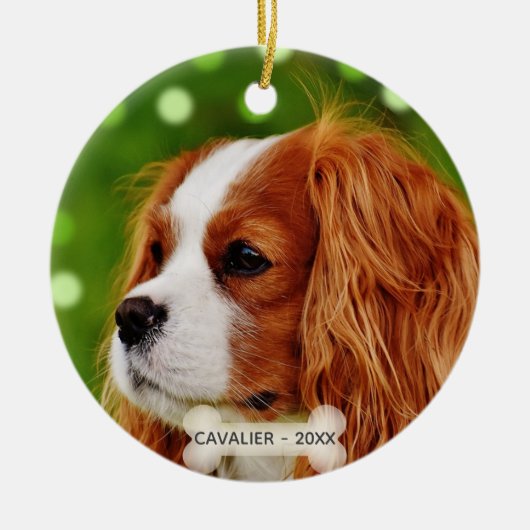 Aangepaste Cavalier King Charles Spaniel Honden Fo Keramisch Ornament (Voorkant)